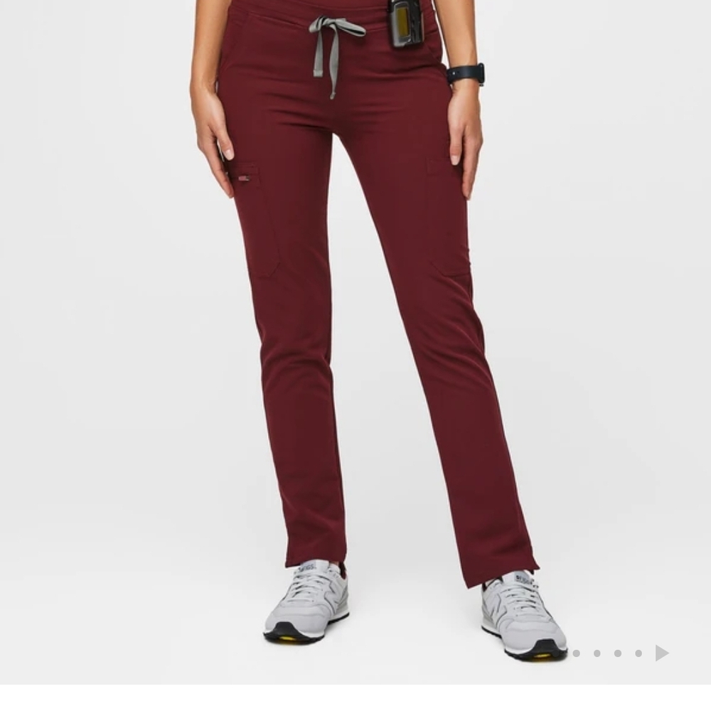 Figs Burgundy Scrub Pants